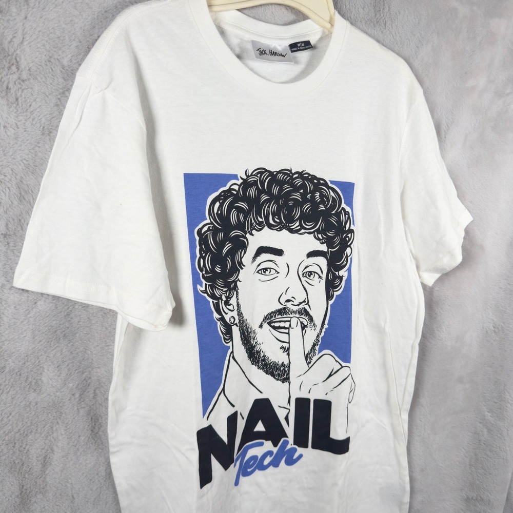 Jack Harlow Nail Tech Graphic T-Shirt Mens Medium White Official Tour Merch Rap